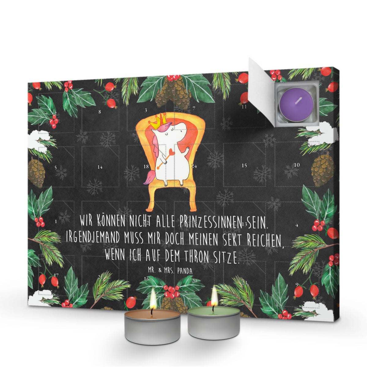 Mr. & Mrs. Panda Geurkaars Adventskalender Eenhoorn Prinses - Zwart