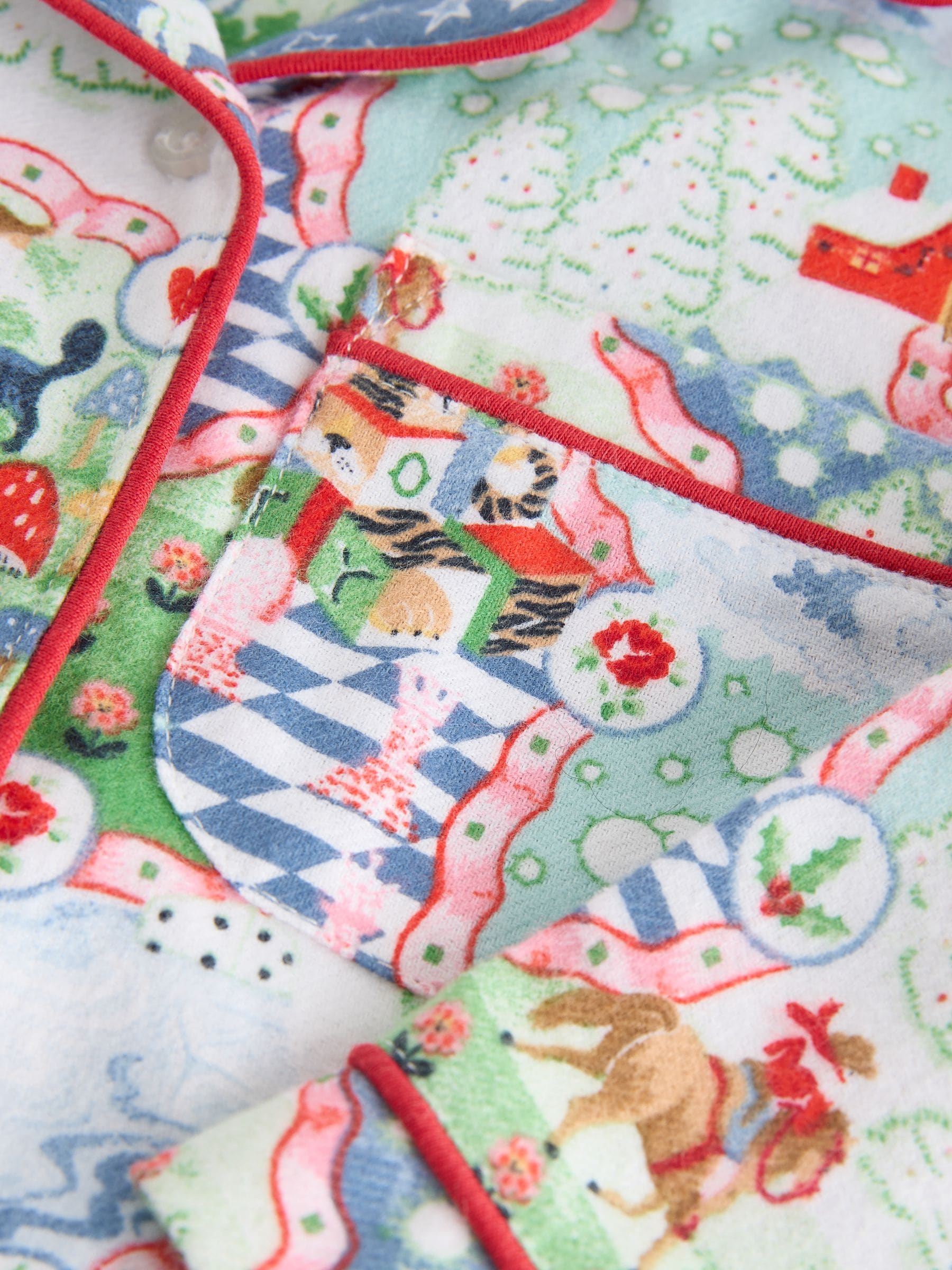 Blauw/rood - Cath Kidston Christmas Journey Button Through Pyjamas