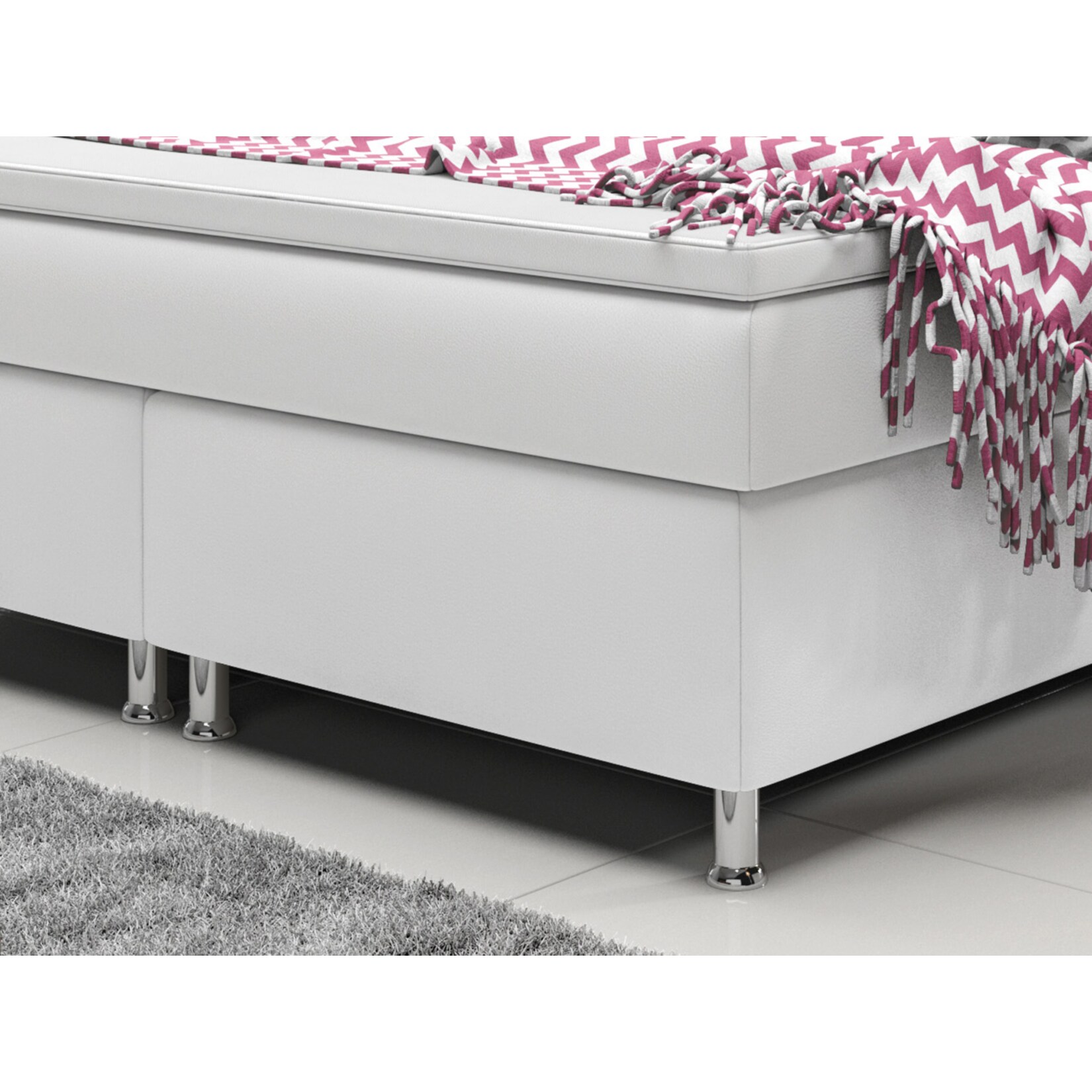 Inter Handels Boxspringbett Madrid 180 x 200 cm weiß