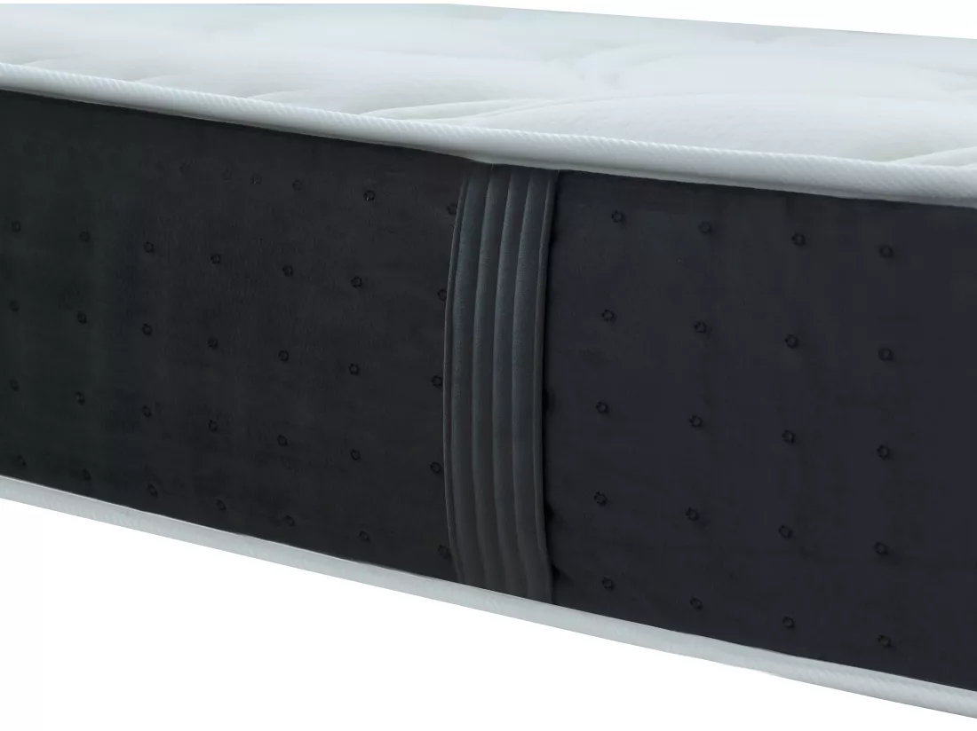 Ensemble 140 x 190 cm sommier coffre naturel clair + matelas hybride ressorts ensachés 7 zones et mémoire de forme ép.25cm - TIAMAT de YSMÉE