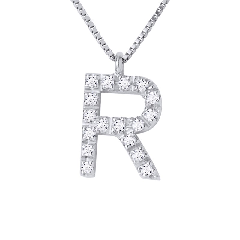 Collier ALPHABET Diamants 0,09 Cts  LETTRE 