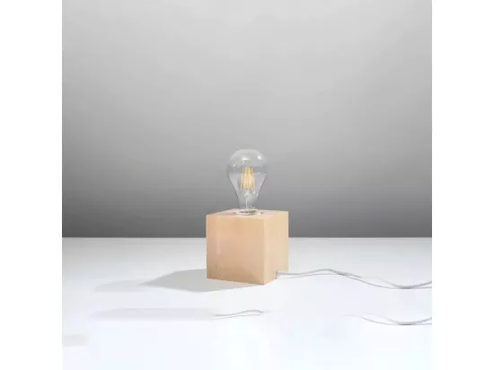 Sollux ARIZ Lampe de Table Bois Naturel E27