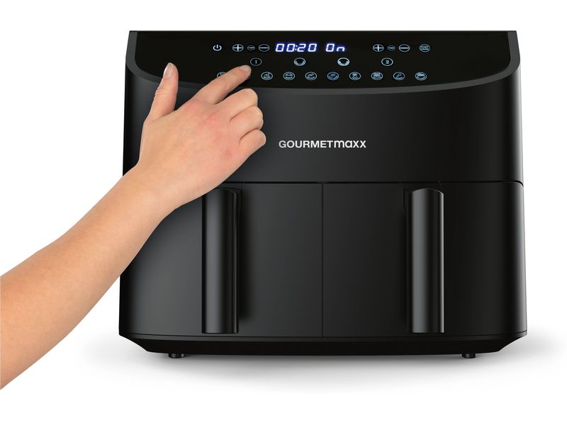 GOURMETmaxx Heissluft-Fritteuse 6 kg, Schwarz Vielseitiges Kochgerät mit Heissluft