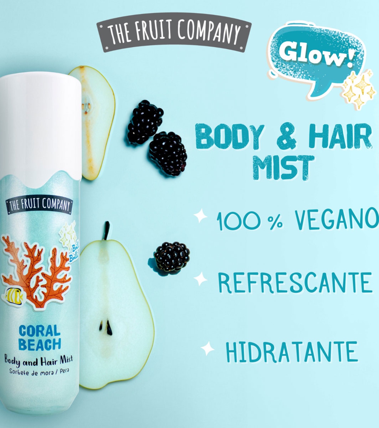 The Fruit Company - Bruma corporal e capilar brilhante - Coral Beach