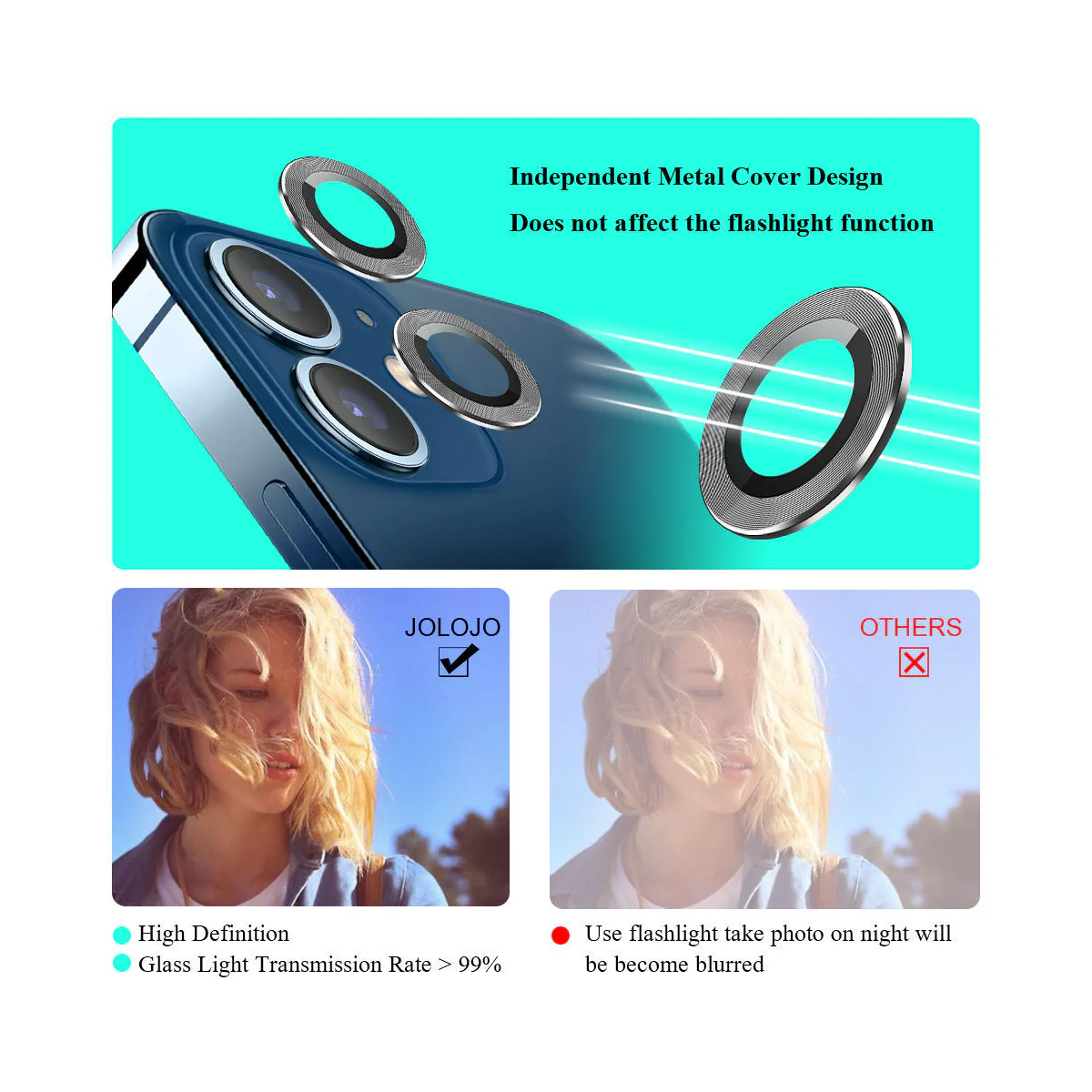 Telefon Kamera Lens Protector 3-Pack Sølv 14Pro /14ProMax