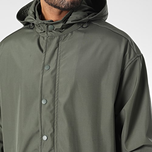 Veste Longue Zippée Capuche JOT-1 Vert Kaki