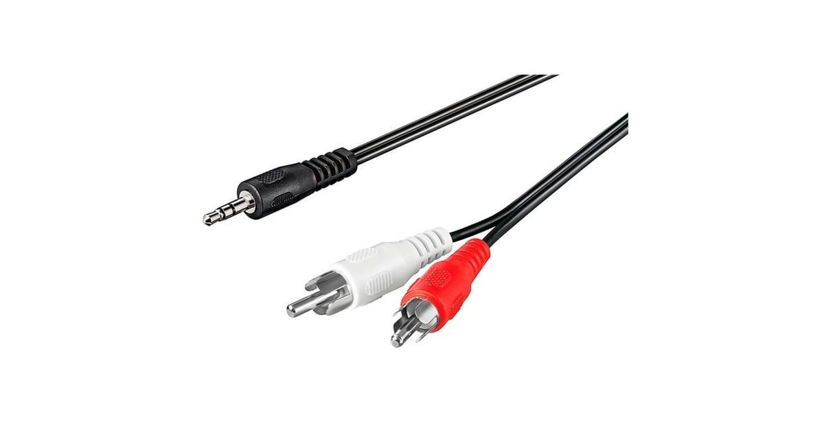goobay3,5 mm Jack > 2x Tulp kabel  (Zwart, 10 meter, Stereo)