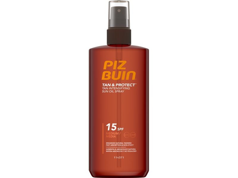 PIZ BUIN Sonnenöl Tan und Protect LSF 15 150 ml Wasserfestes Sonnenöl für eine natürliche Bräunung