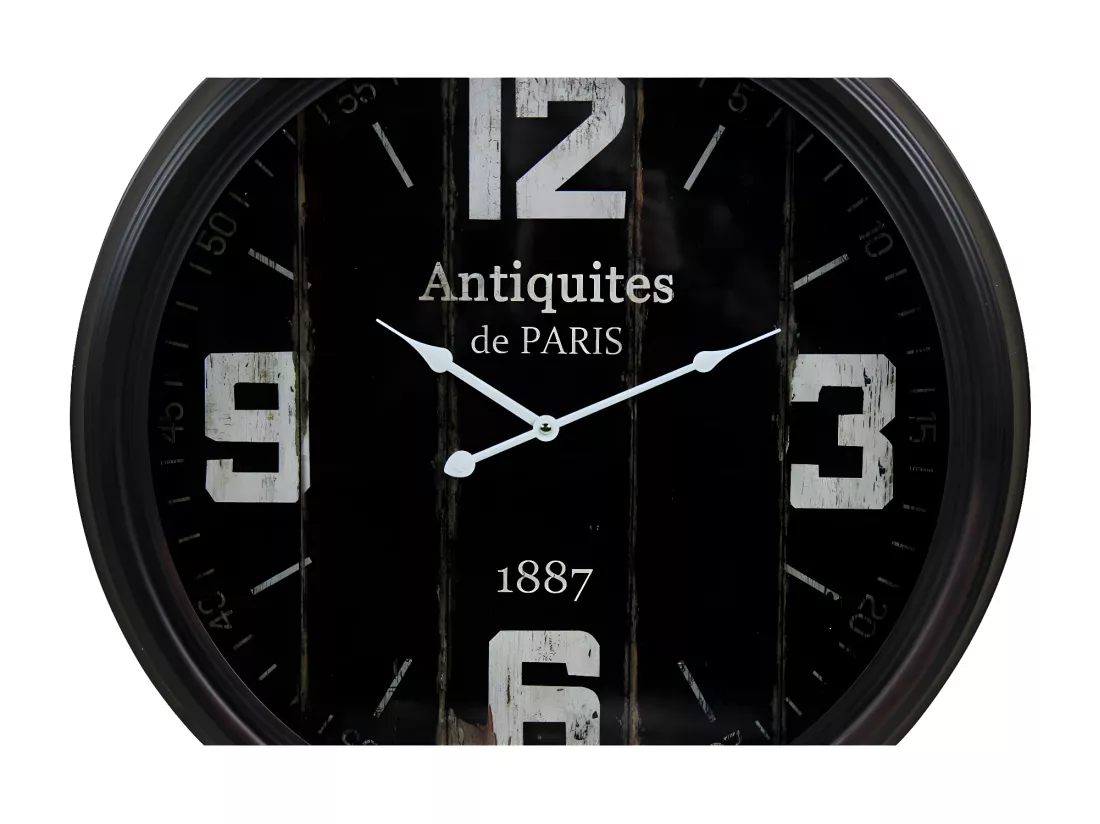 Horloge ancienne murale antiquités de paris Métal Noir - Décoration d'Autrefois