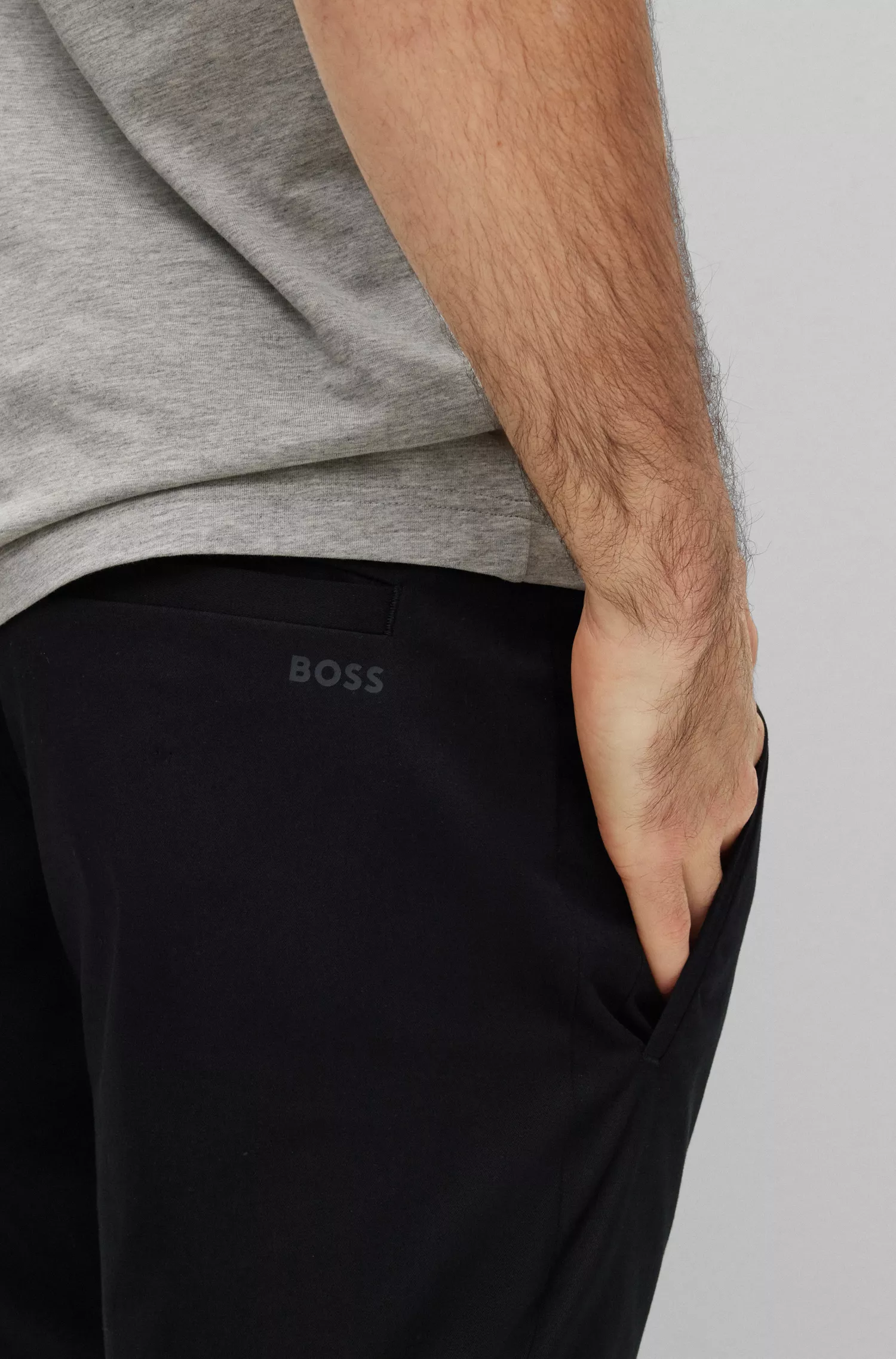Calça chino BOSS verde-limão em mistura de algodão.