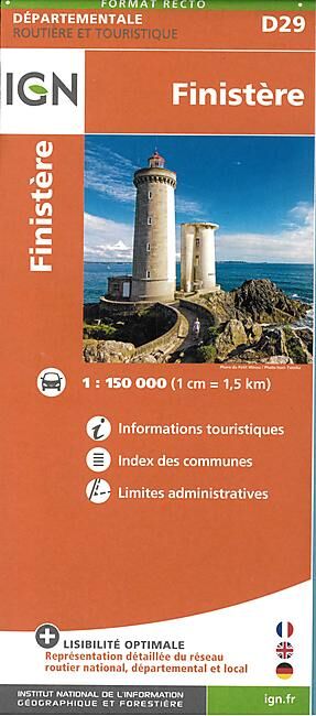 IGN - D29 FINISTERE ECHELLE 1 150 000