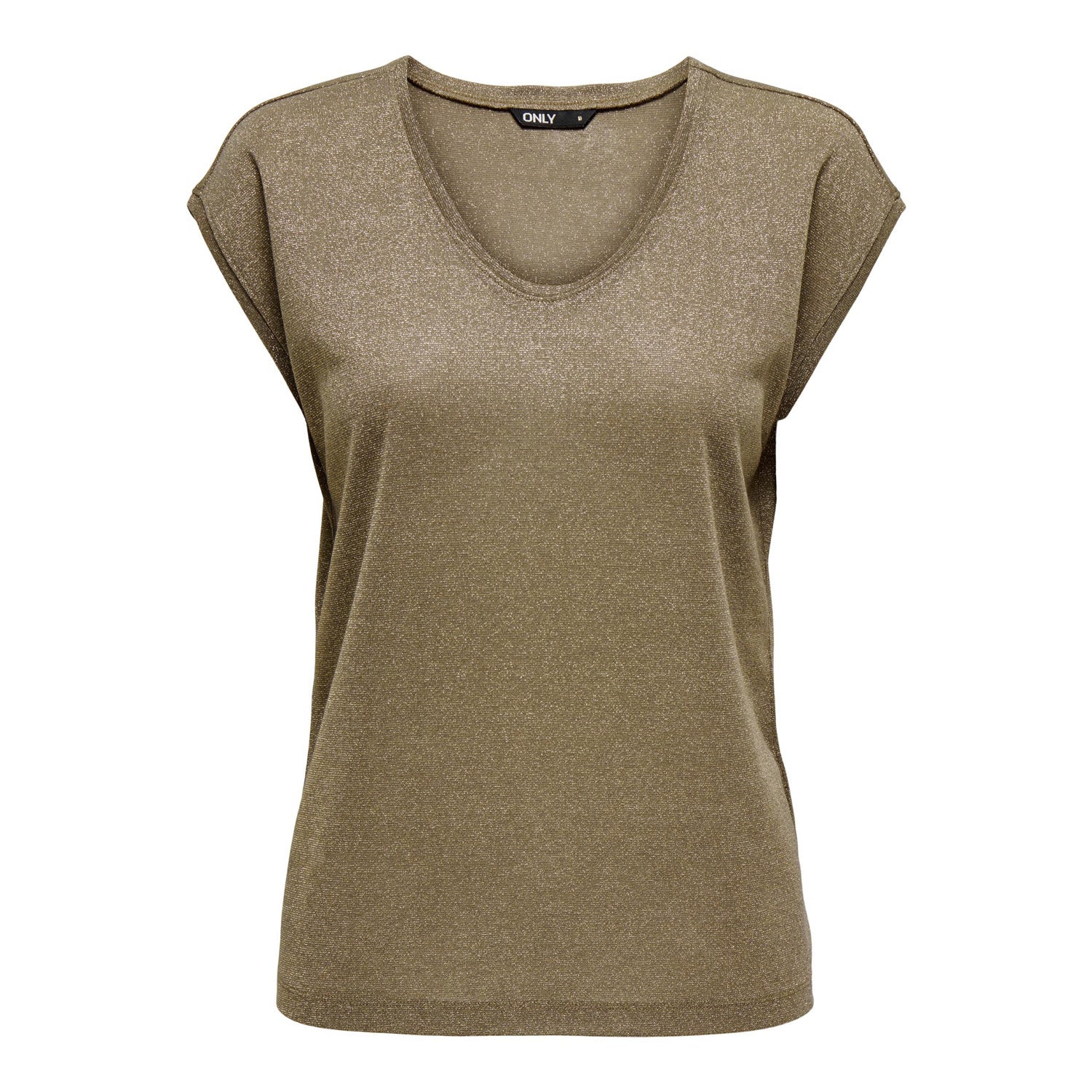 ONLY  Silvery V-Neck Lurex Top