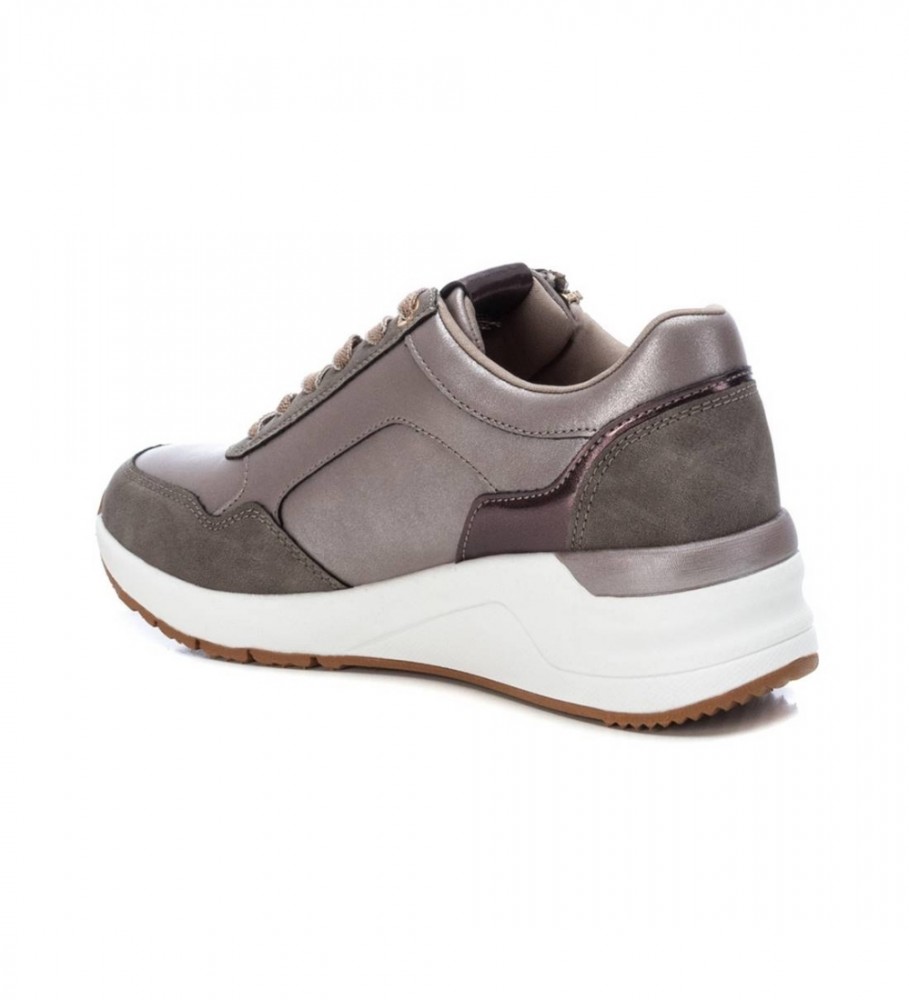 Tênis Xti 141923 cinza - Salto plataforma de 5 cm -