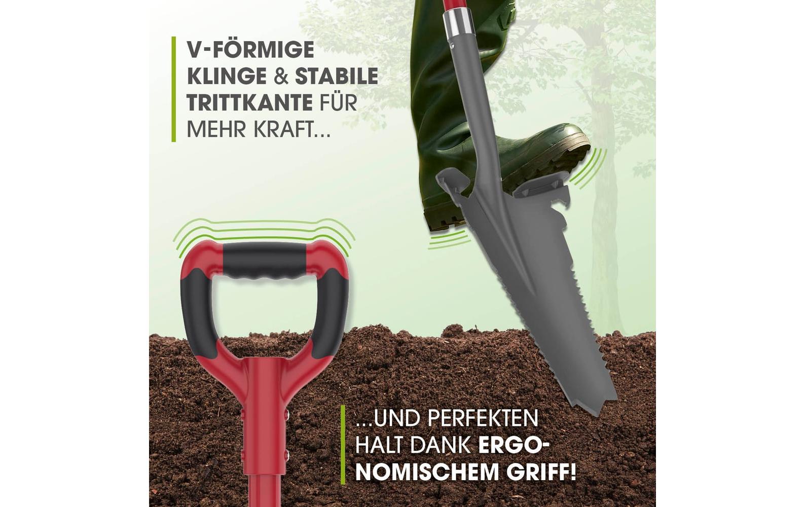 EASYmaxx Spaten- & Wurzelsäge - 114 cm, Grau/RotWurzelspaten