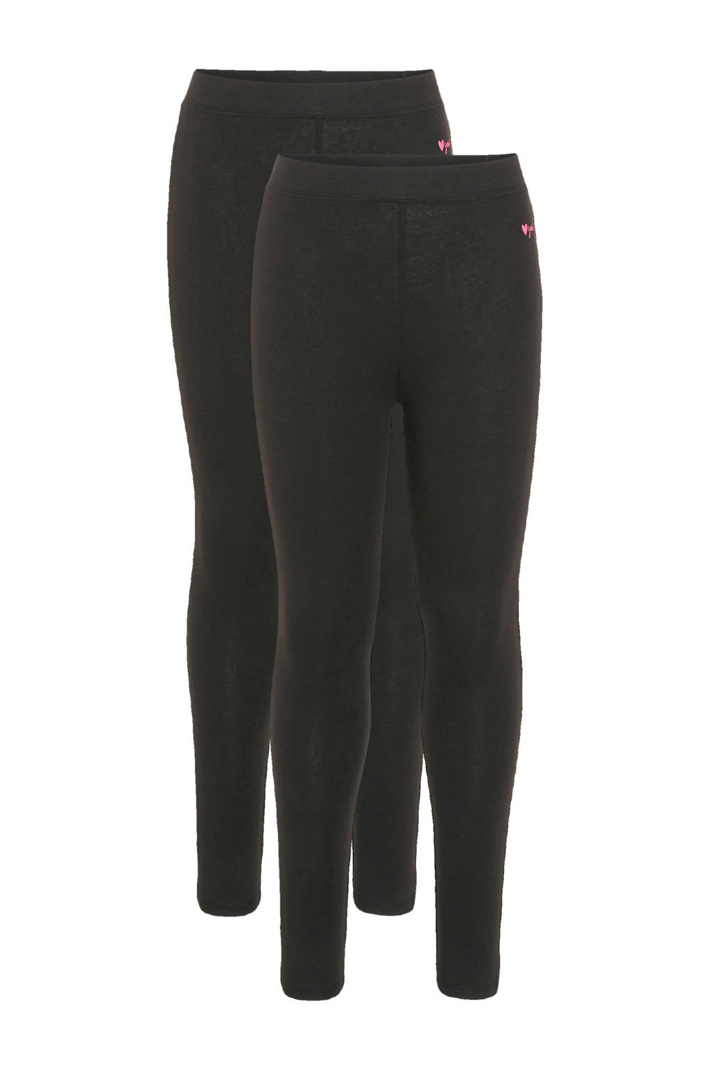 WE Fashion legging - set van 2 zwart