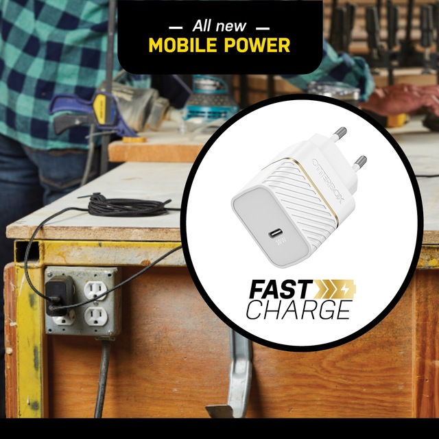 Otterbox Smartphone-Ladegerät »EU WallCharger 20W - 1X USB-C 20W USB-PD« geeignet für Apple iPhone, Samsung Galaxy, Google Pixel