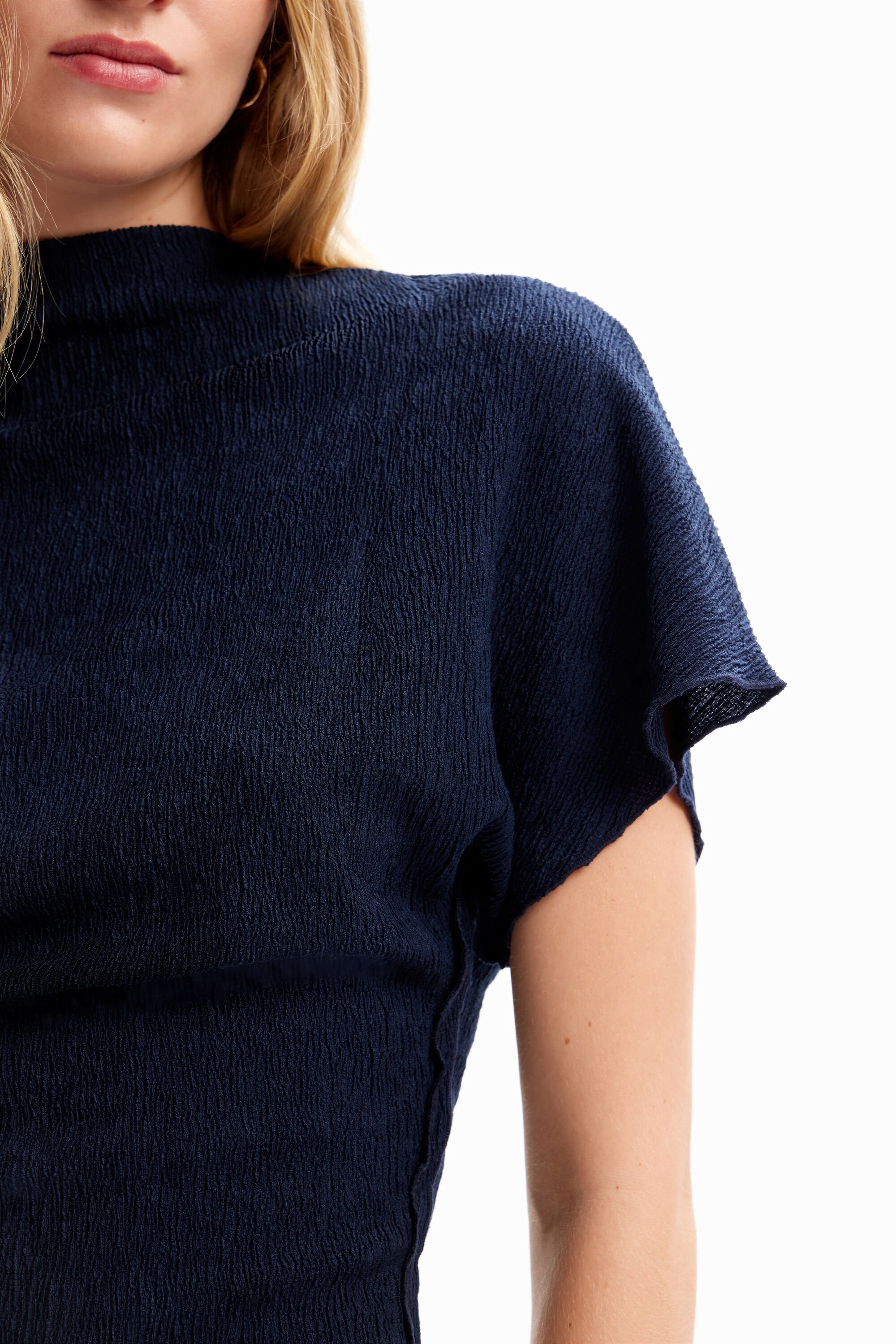 Blouse unie texturée