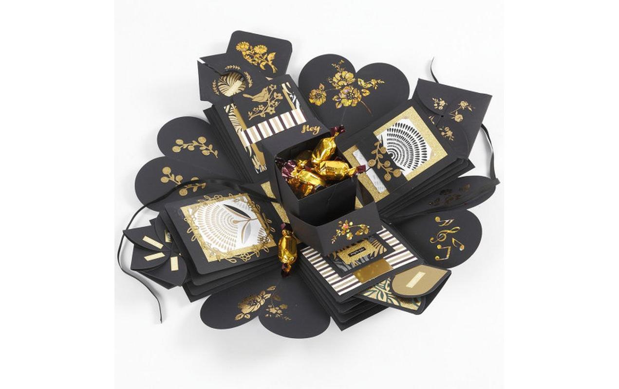 Geschenkbox Nature, 12 x 12 x 12 cmZusammenklappbare Explosionsbox