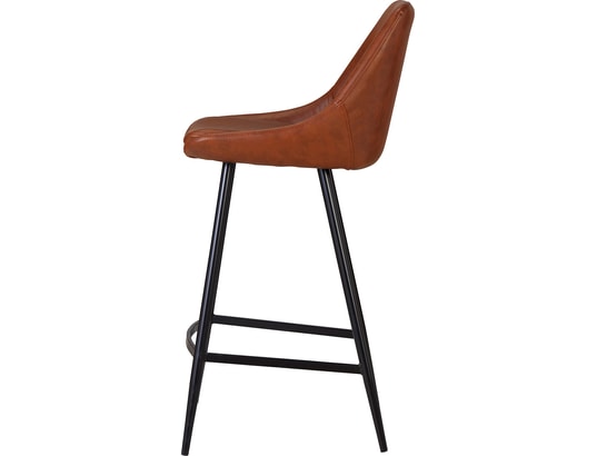 CONCEPT1 - Tabouret de bar Lot de 2 T. Bari marron PU (plan)