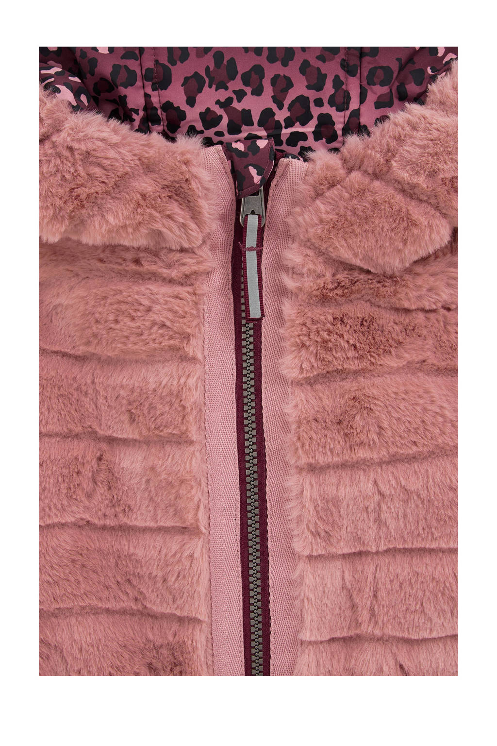 WE Fashion imitatiebont jas met panterprint roze