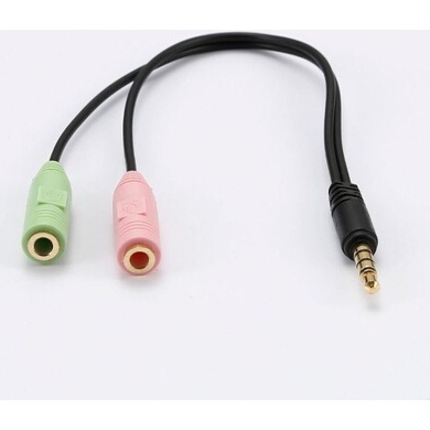 Câble et Connectique Diffusion Adaptateur Jack Mâle/2 Jack Femelles 3.5mm - Longueur 0.20M - Noir - en sachet