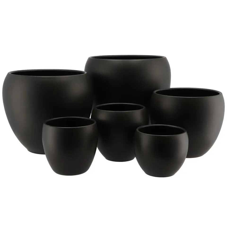 DK Design plantenpot - Vinci - zwart mat - D29 x H31 cm