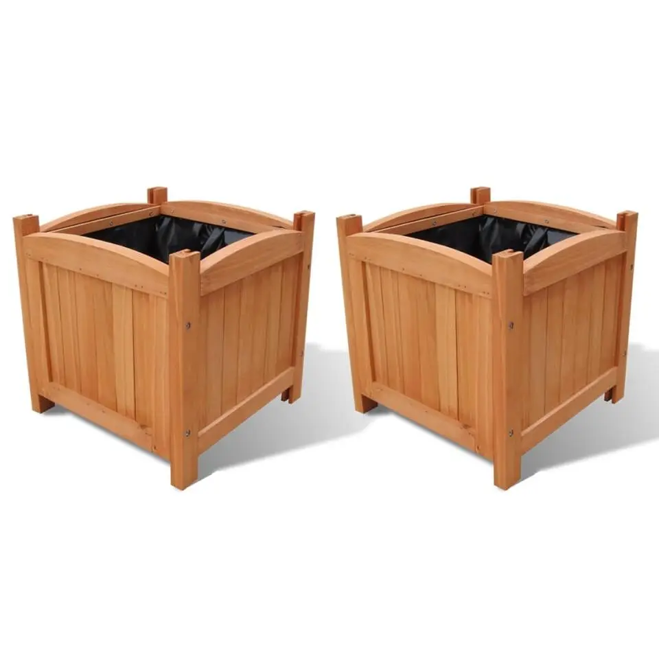 vidaXL - Houten Plantenbak - Bruin - Hout - 2 stuks