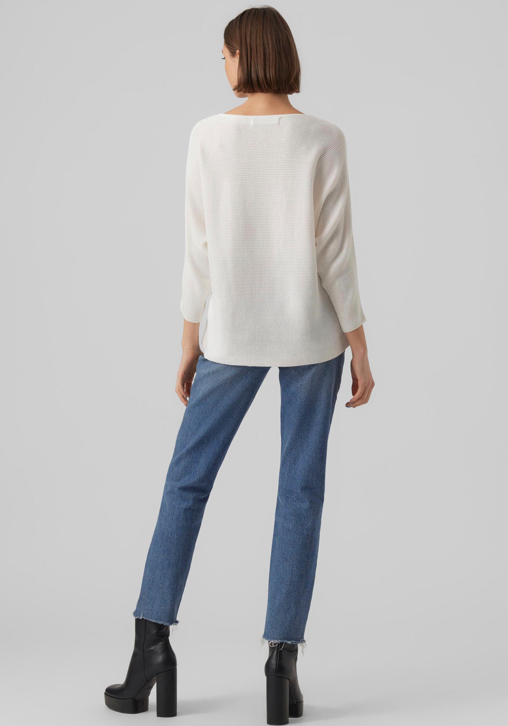 Vero Moda 3/4 Arm-Pullover »VMNORA 3/4 BOATNECK BLOUSE NOOS«, mit Fledermausärmeln