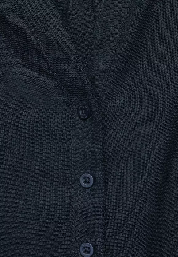 Longbluse in Unifarbe - dark blue
