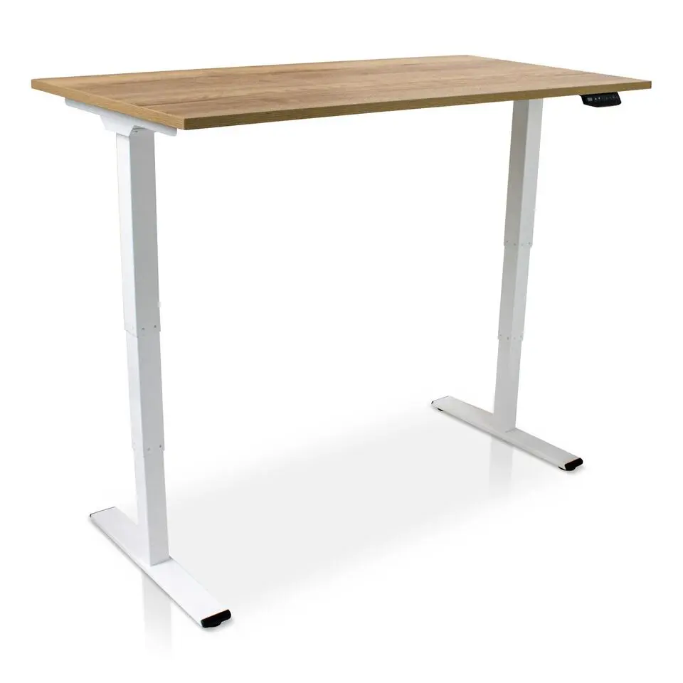MRC COMFORT elektrisch ARBO zit-sta bureau - 180x80cm - wit - robuust eiken