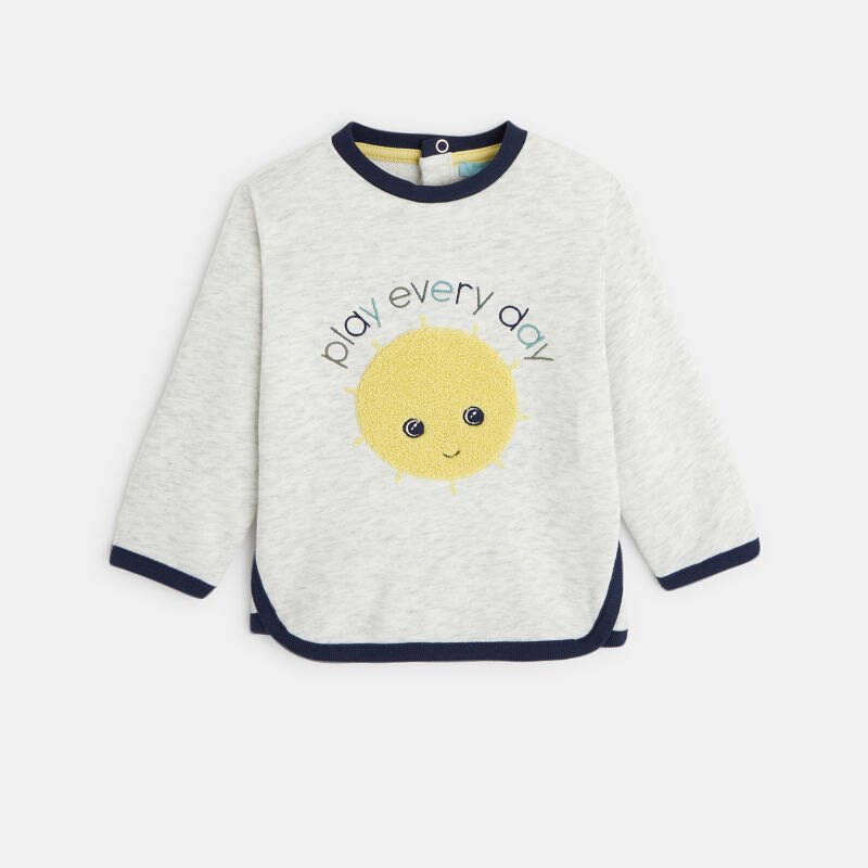 Sweat molleton soleil blanc bébé garçon Blanc