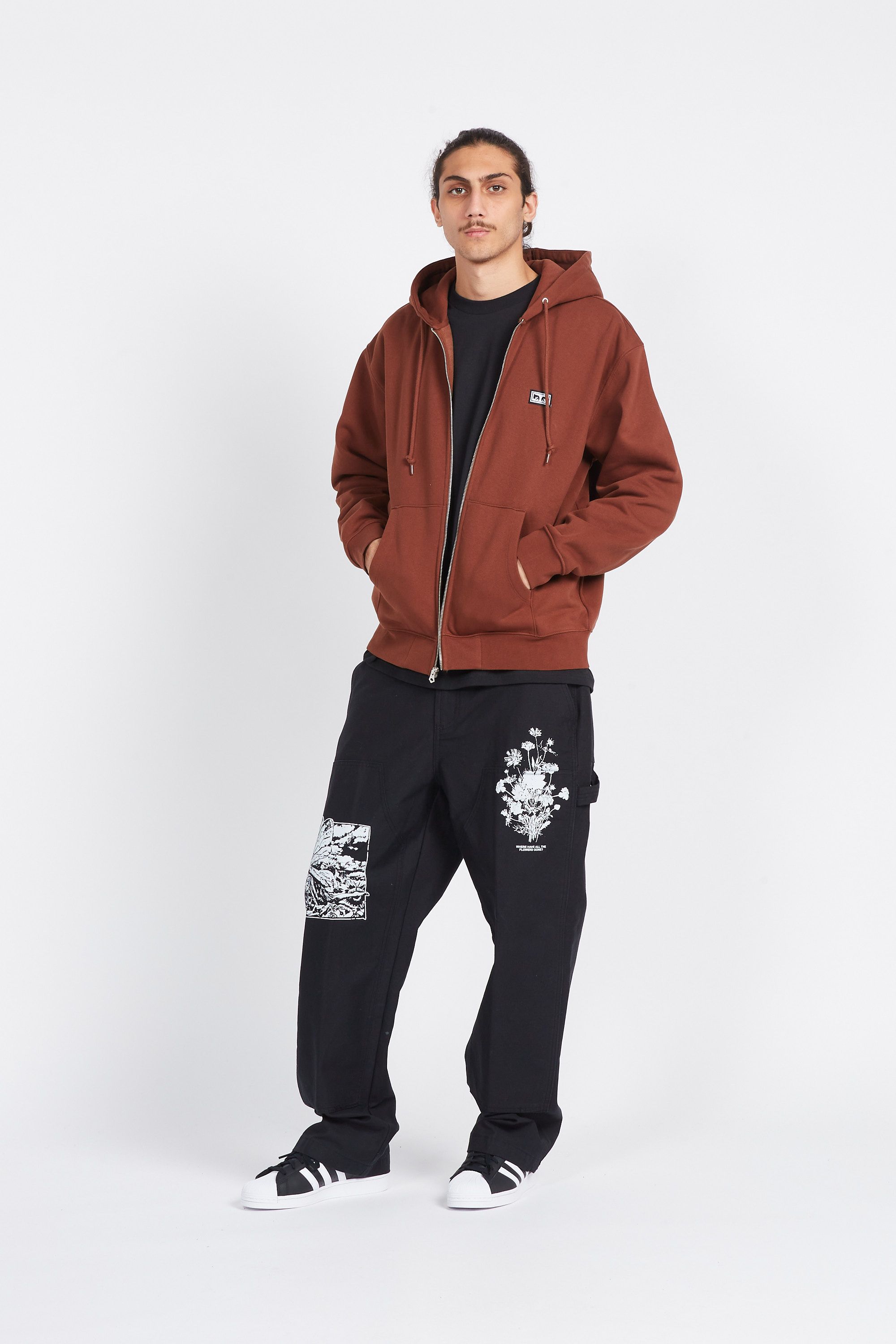 OBEY hoodie zippé EW EYES Marron