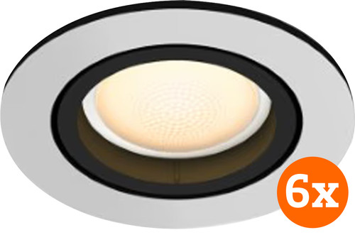 Philips Hue Milliskin inbouwspot White Ambiance - rond - Aluminium - 6-pack