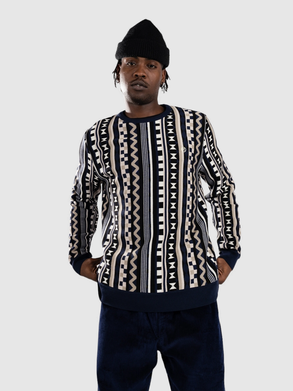 Kazane Pulli Pullover black iris stripe