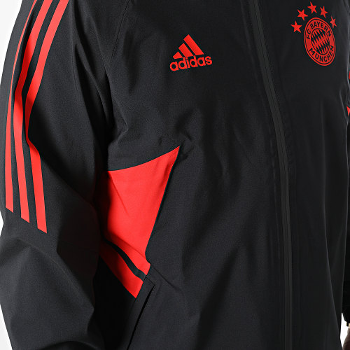 Veste Zippée A Bandes FC Bayern Rain HI3465 Noir