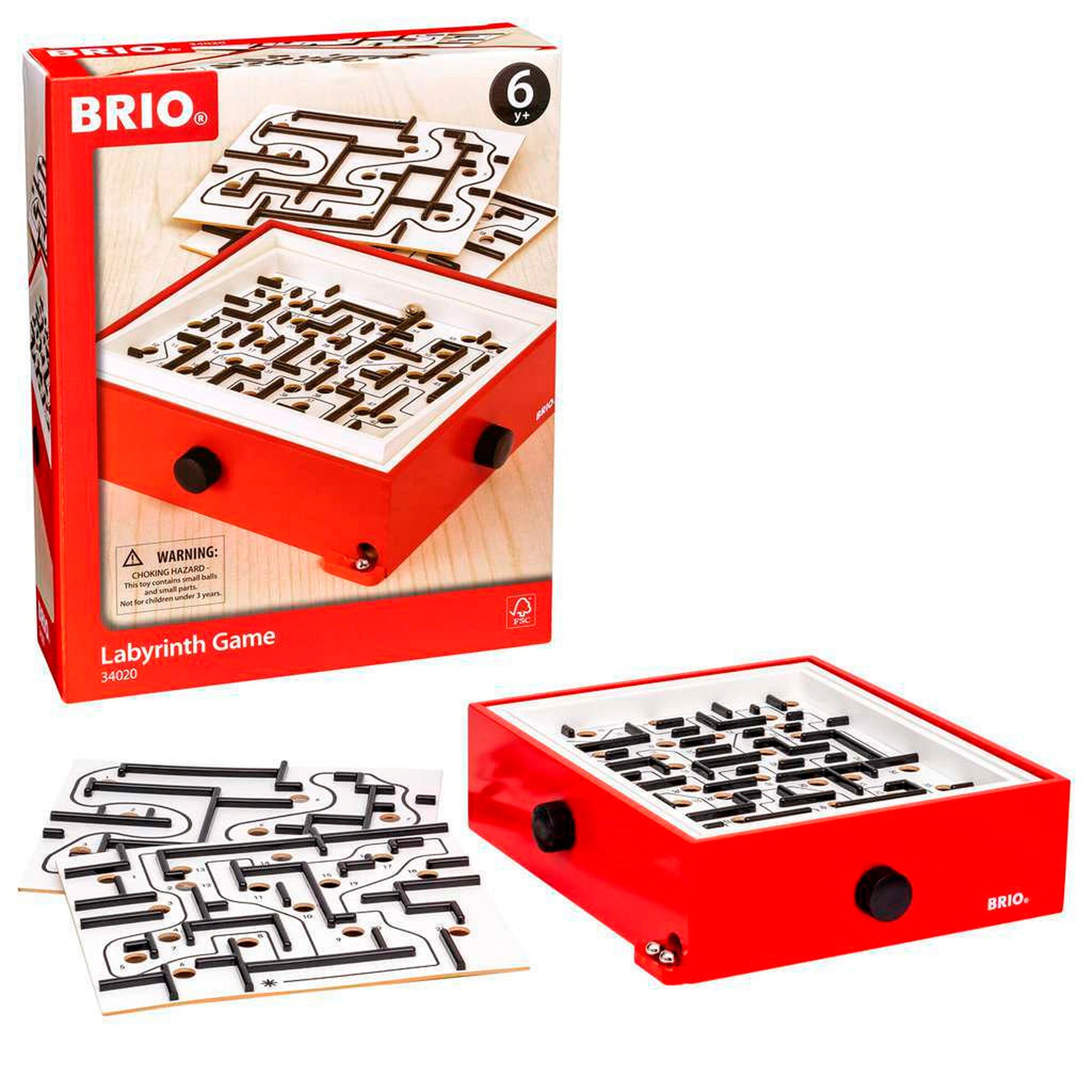 BRIO Labyrinth mit Übungsplatten, rot