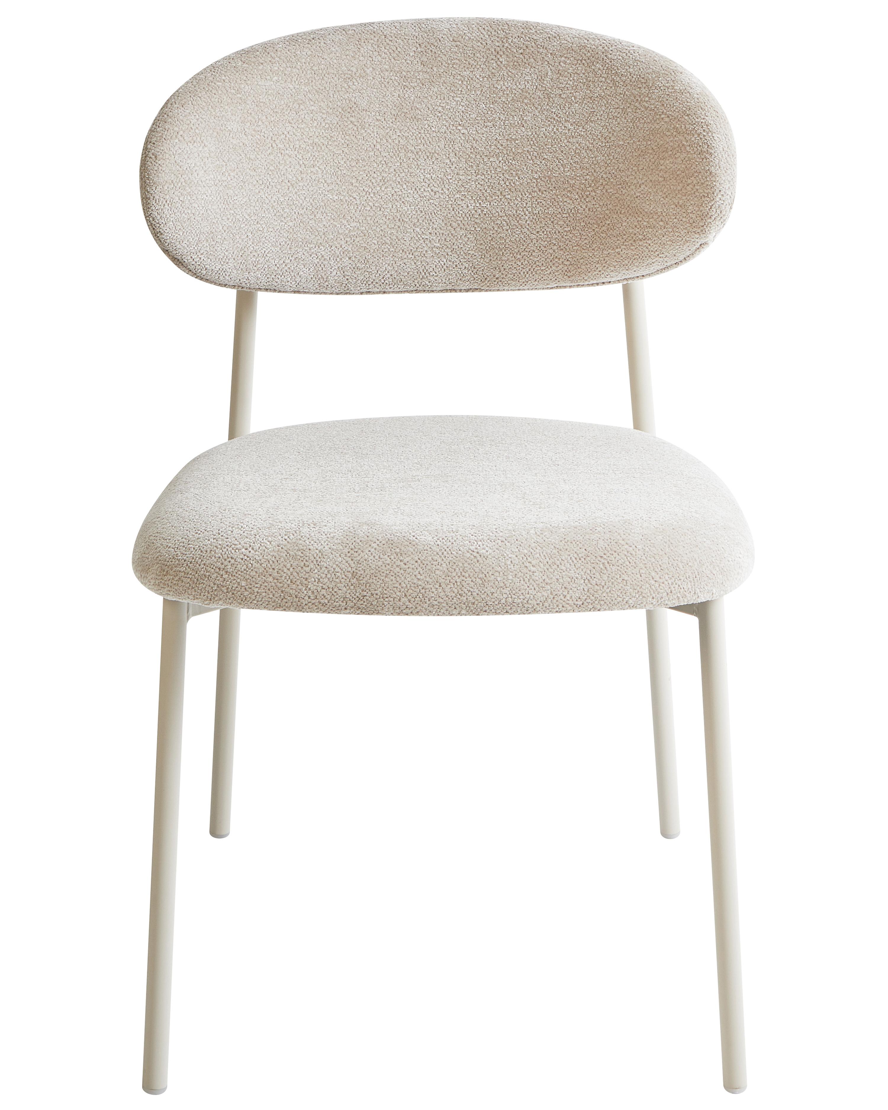 Set van 2 eetkamerstoelen COWLEY Chenille Lichtbeige