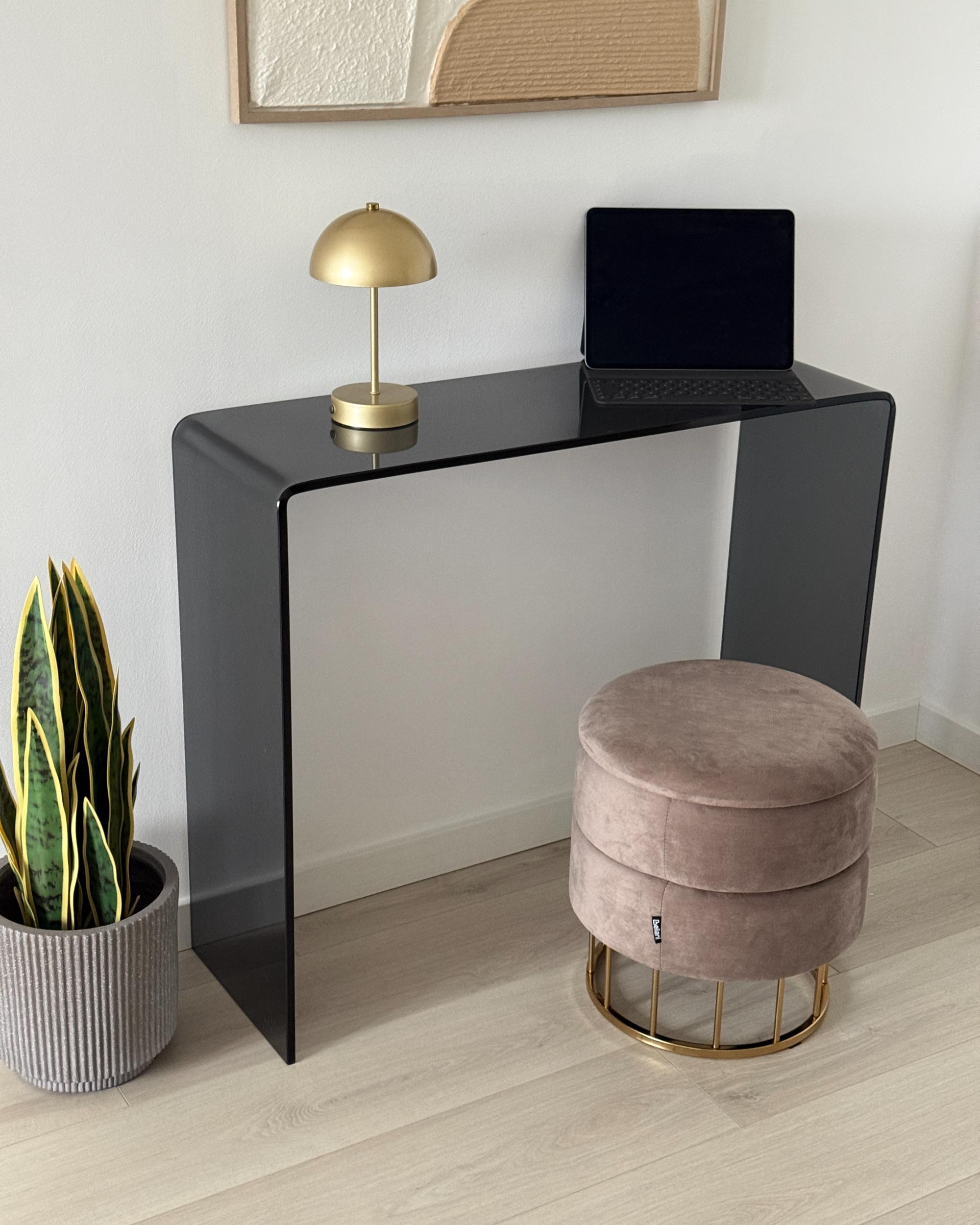 Sidetable KENDALL Veiligheidsglas Zwart