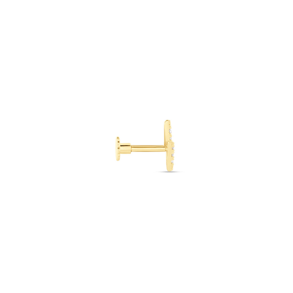 Boucles D'oreilles Puces Jusa Or Jaune Oxyde De Zirconium