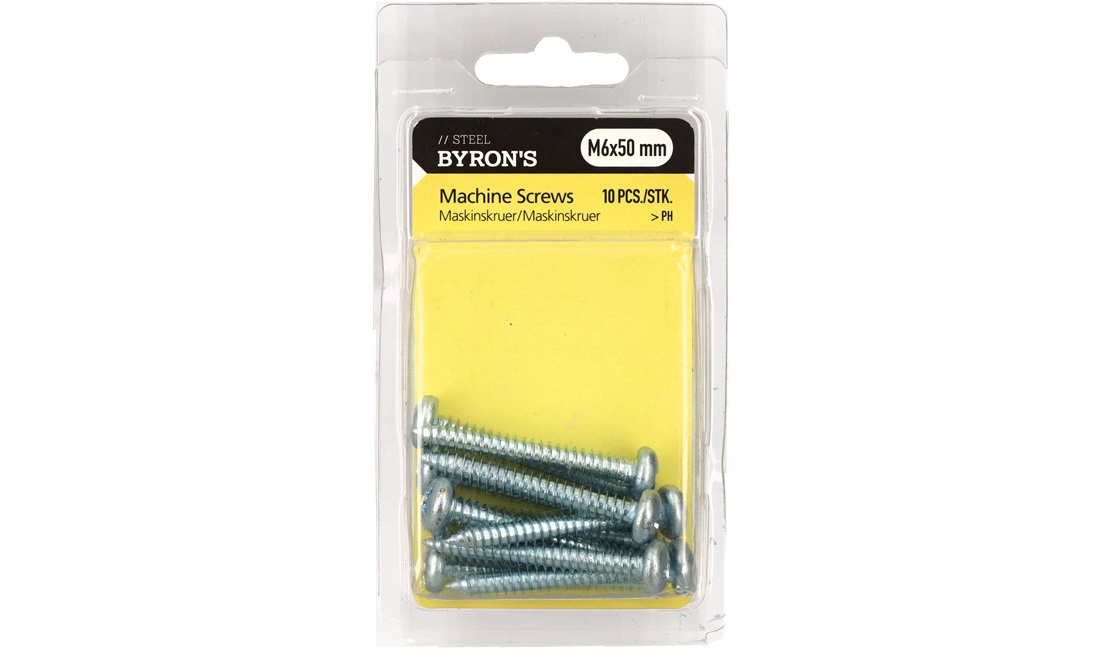 Skruer PH M6x50 mm - 10 stk.