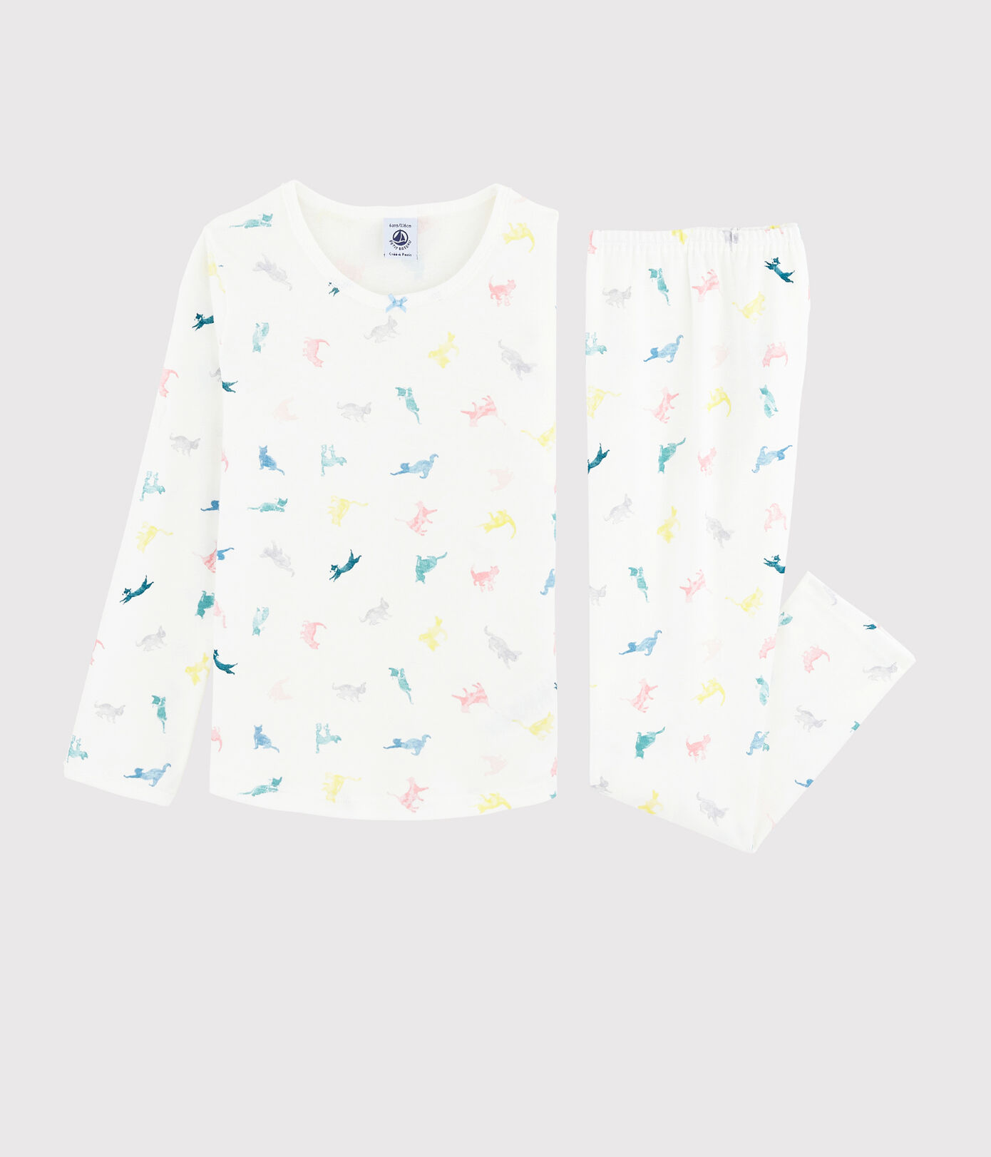 Pyjama imprimé chats petite fille en coton