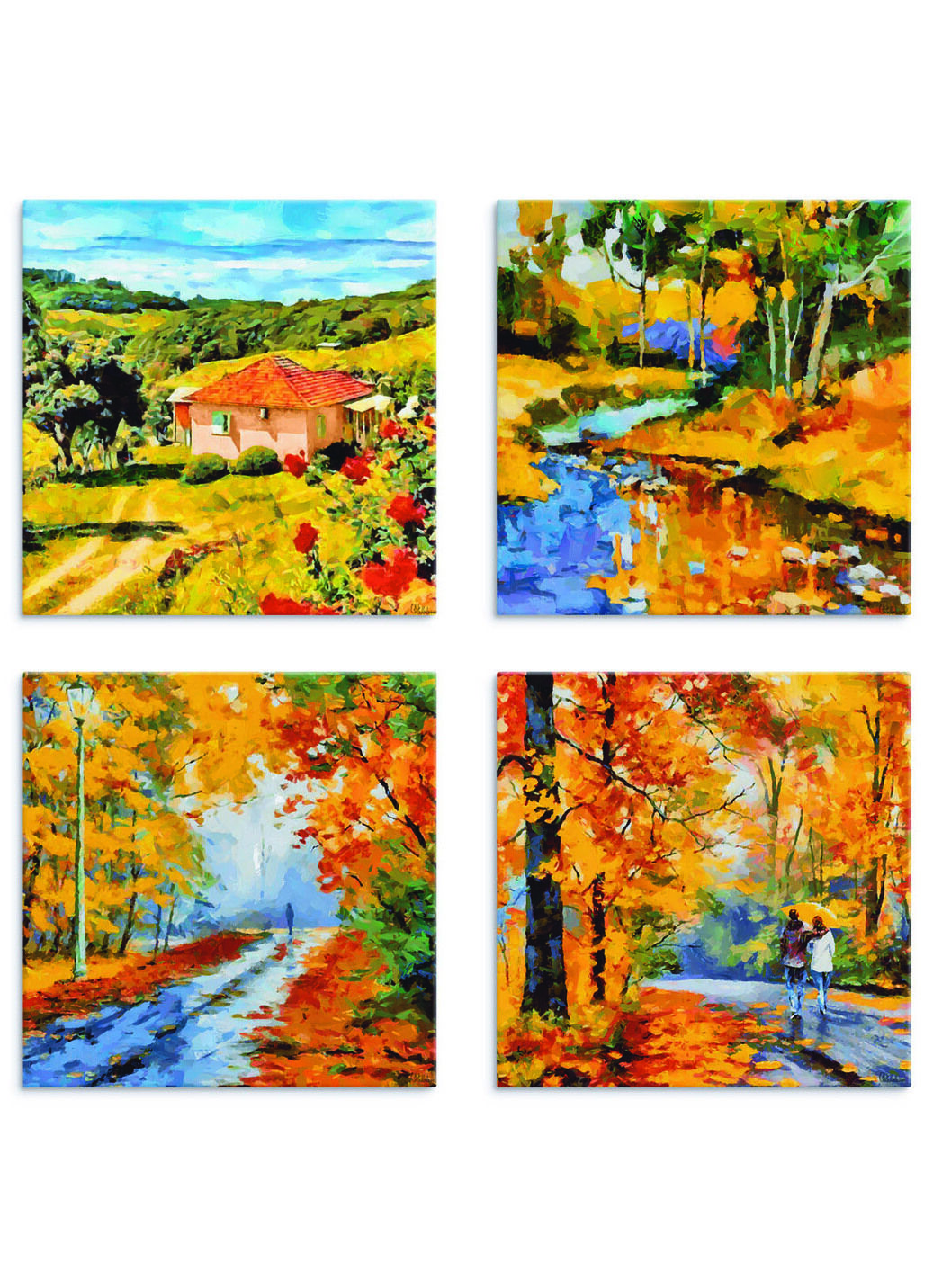 4-teiliges Bilder-Set
