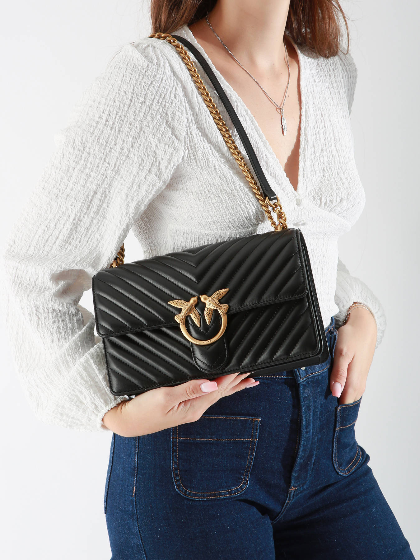 Sac bandoulire Love bag quilt cuir PINKO
