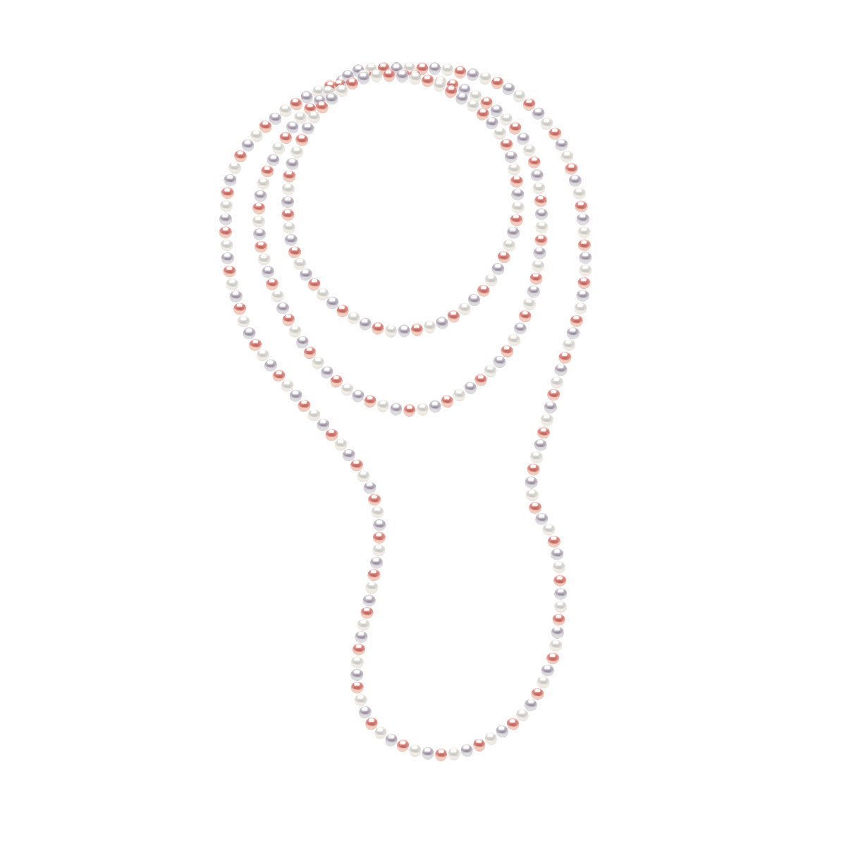Sautoir OPERA Perles d'Eau Douce 6-7 mm Multicolores Longueur 160 cm