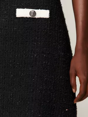 Minissaia de tweed com botões