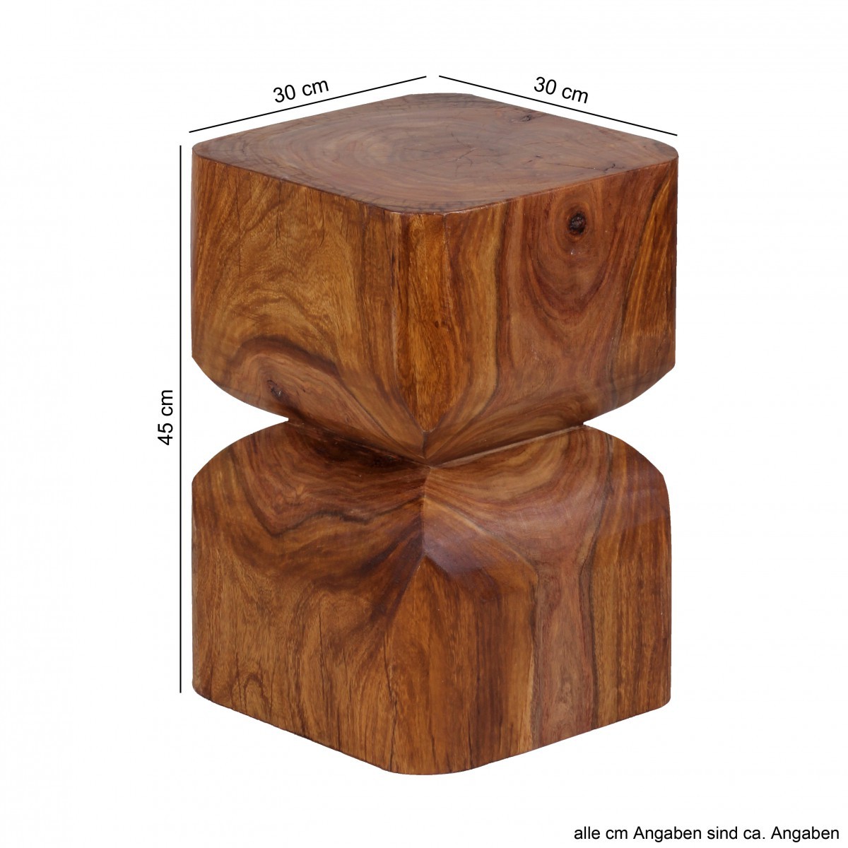 Beistelltisch - Sheesham massiv gebeizt - 30 cm breit