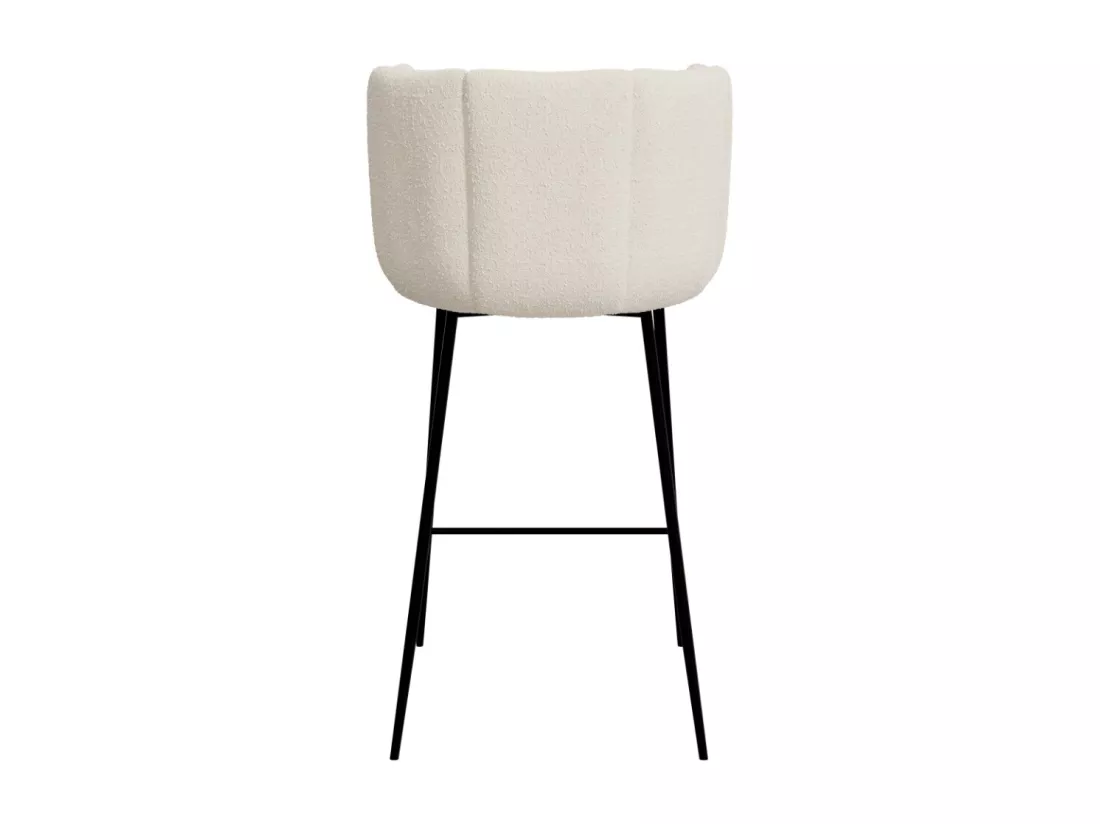 Lot de 2 chaises pour îlot central 67 cm en tissu bouclé beige - Rosy