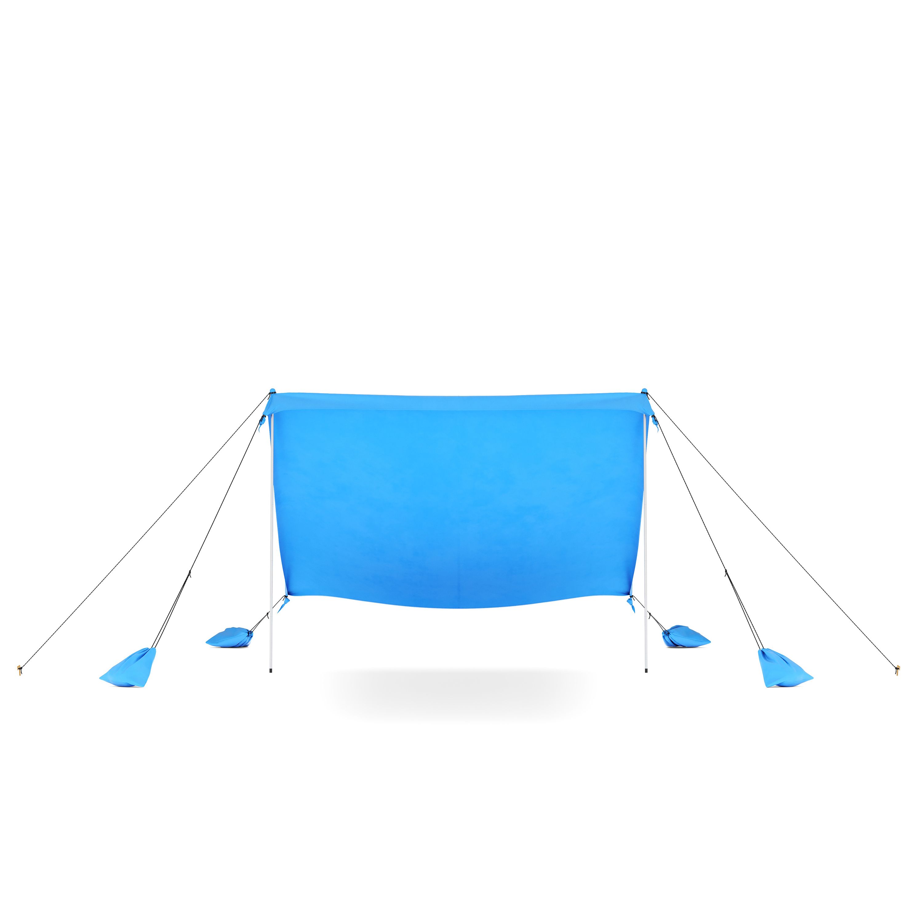 Strandzelt Sonnensegel mit 2 Stangen 280 x 280 x 200 cm hellblau