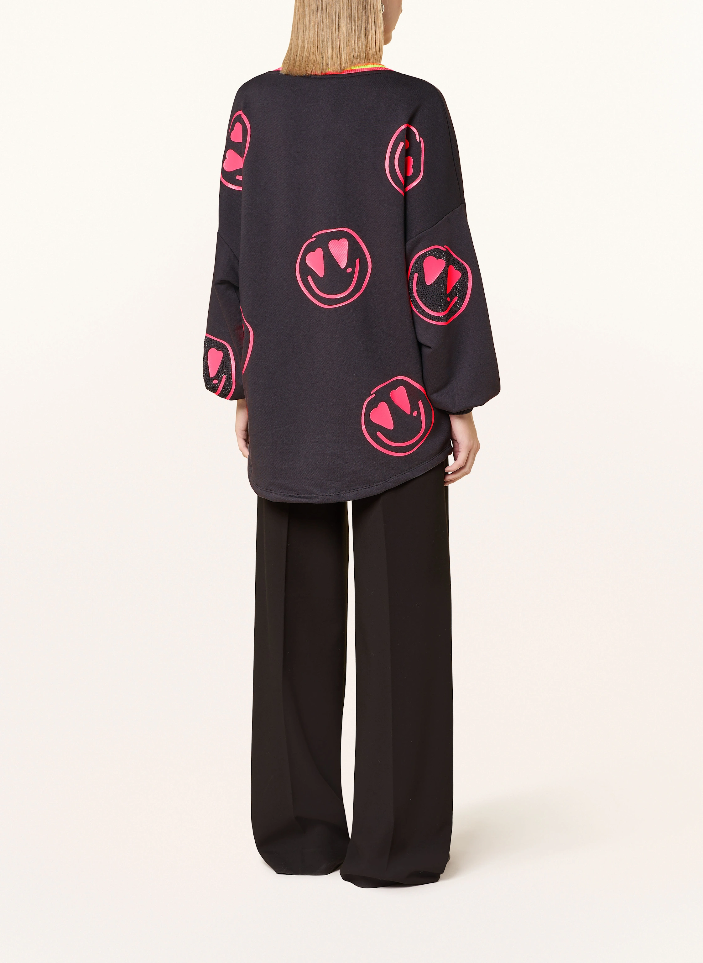 miss goodlife Sweatshirt HAPPY FACE mit Schmucksteinen