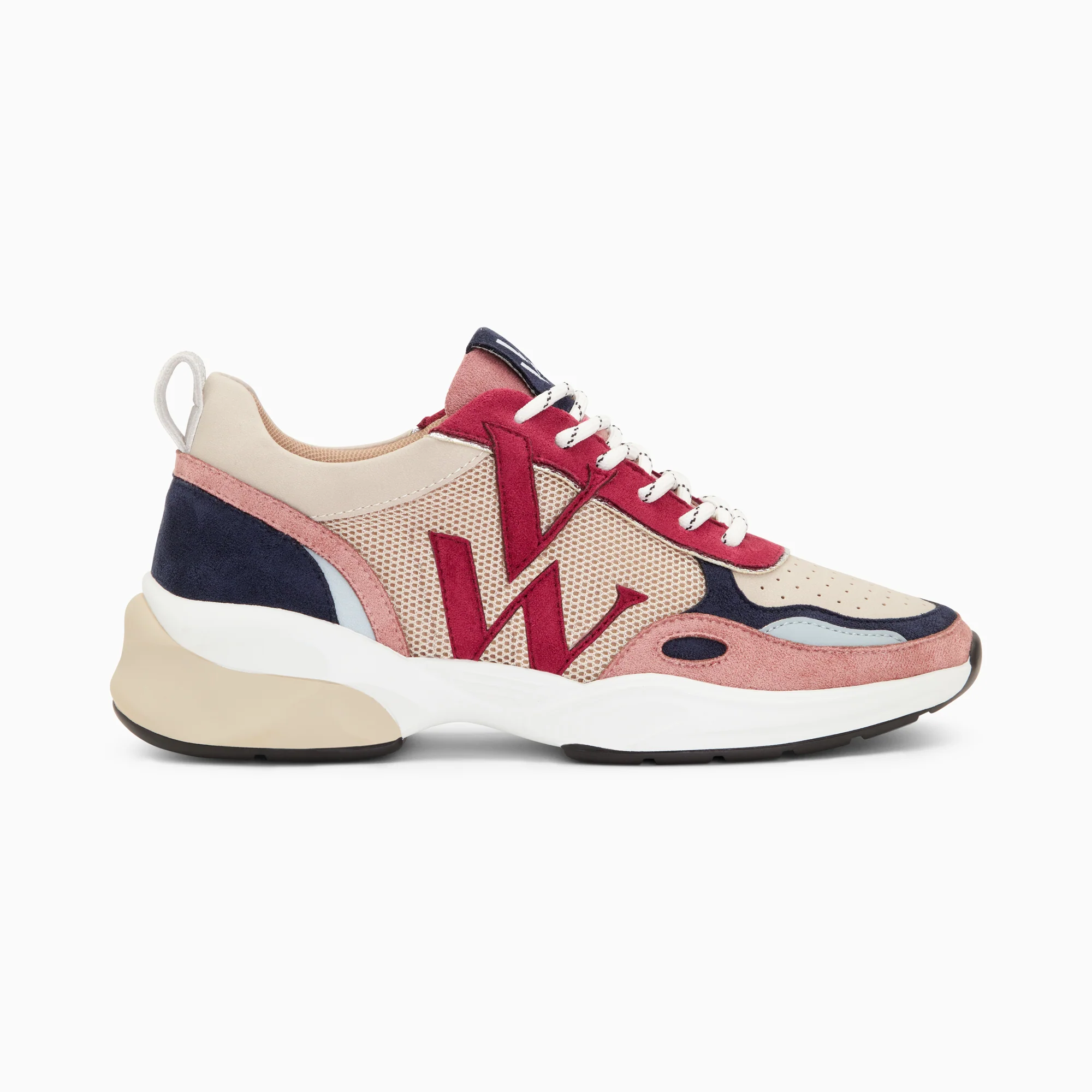 Sneakers-Baskets monogramme Orlanne rose et beige